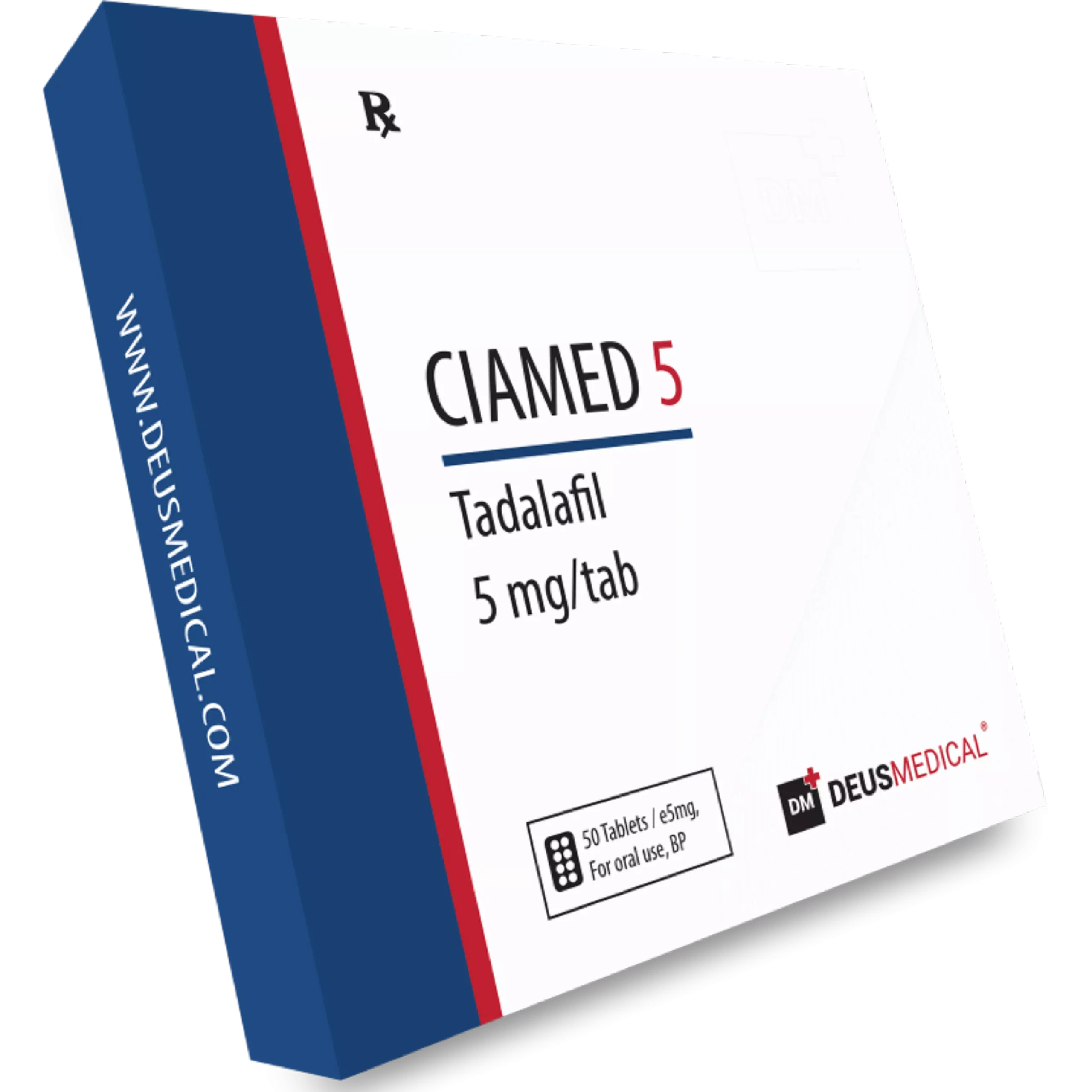 CIAMED 5 (Tadalafil)(Cialis) 50 tabs – High Quality Oral Medication for Erectile Dysfunction