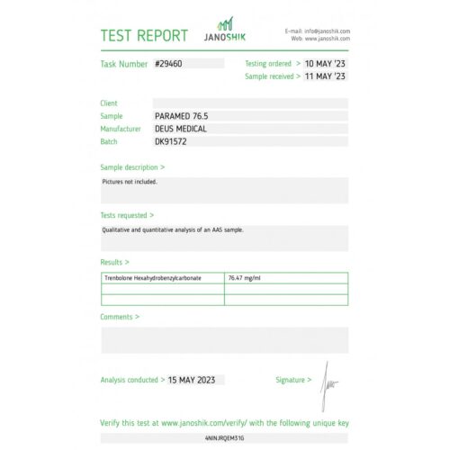 PARAMED 76.5 (TRENBOLONE HEXAHYDROBENZYLCARBONATE) - Image 4