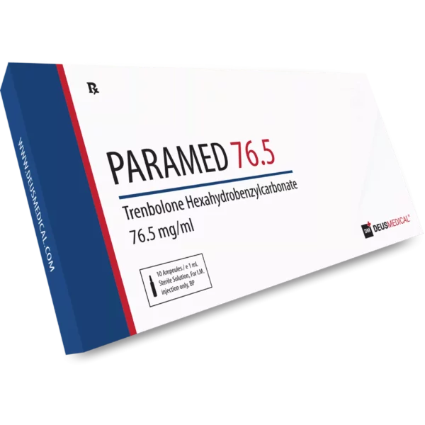 PARAMED765DP-4000x4000 PARAMED 76.5 (Trenbolone Hexahydrobenzylcarbonate) 76.5mg/mL – High Quality Injectable Steroid for Extended Muscle Growth and Performance Enhancement